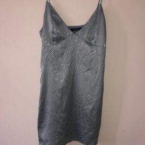 Blue silk zebra print dress